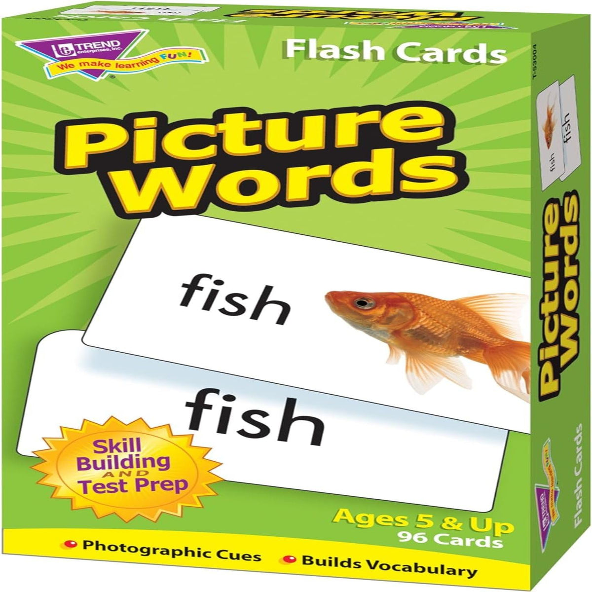 Trend Enterprises Picture Words Skill Drill Flash Cards for Reading, 96 Ct