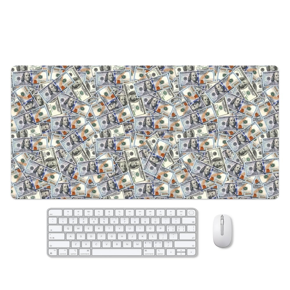 Reateforin Funny 100 Dollar Bills Money Gaming Mouse Pad Hundreds of US Dollar Currency Non-Slip