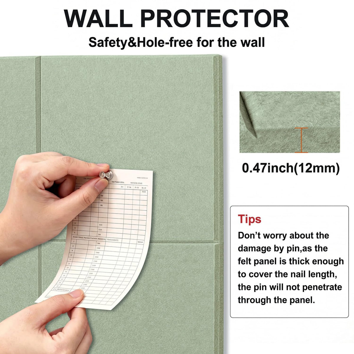 G Gamit 0.47" Thick Felt Wall Tiles 36"x24" Cork Board Alternative 6 Pack 11.81"x11.81"Felt