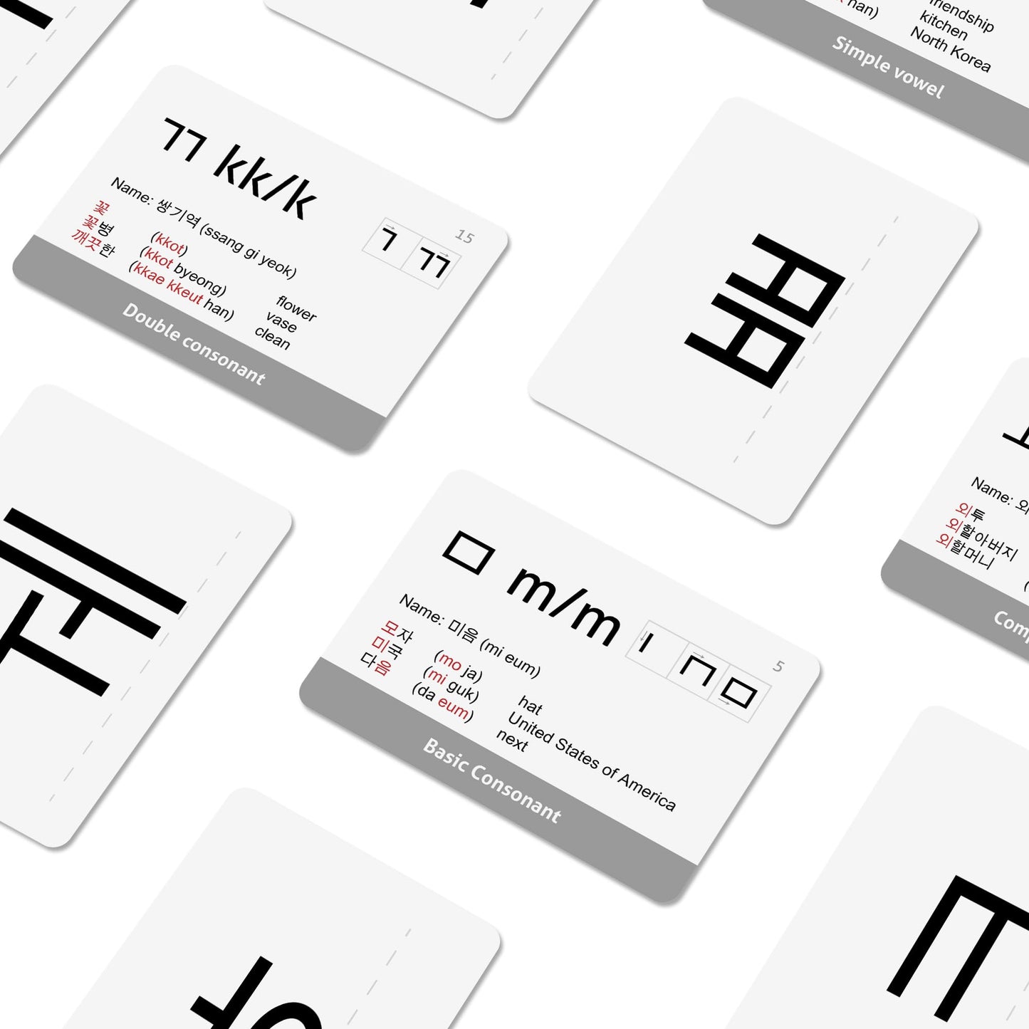 CARDDIA | Korean Alphabet - Hangul Flashcards | Learn All Consonants & Vowels | Perfect for