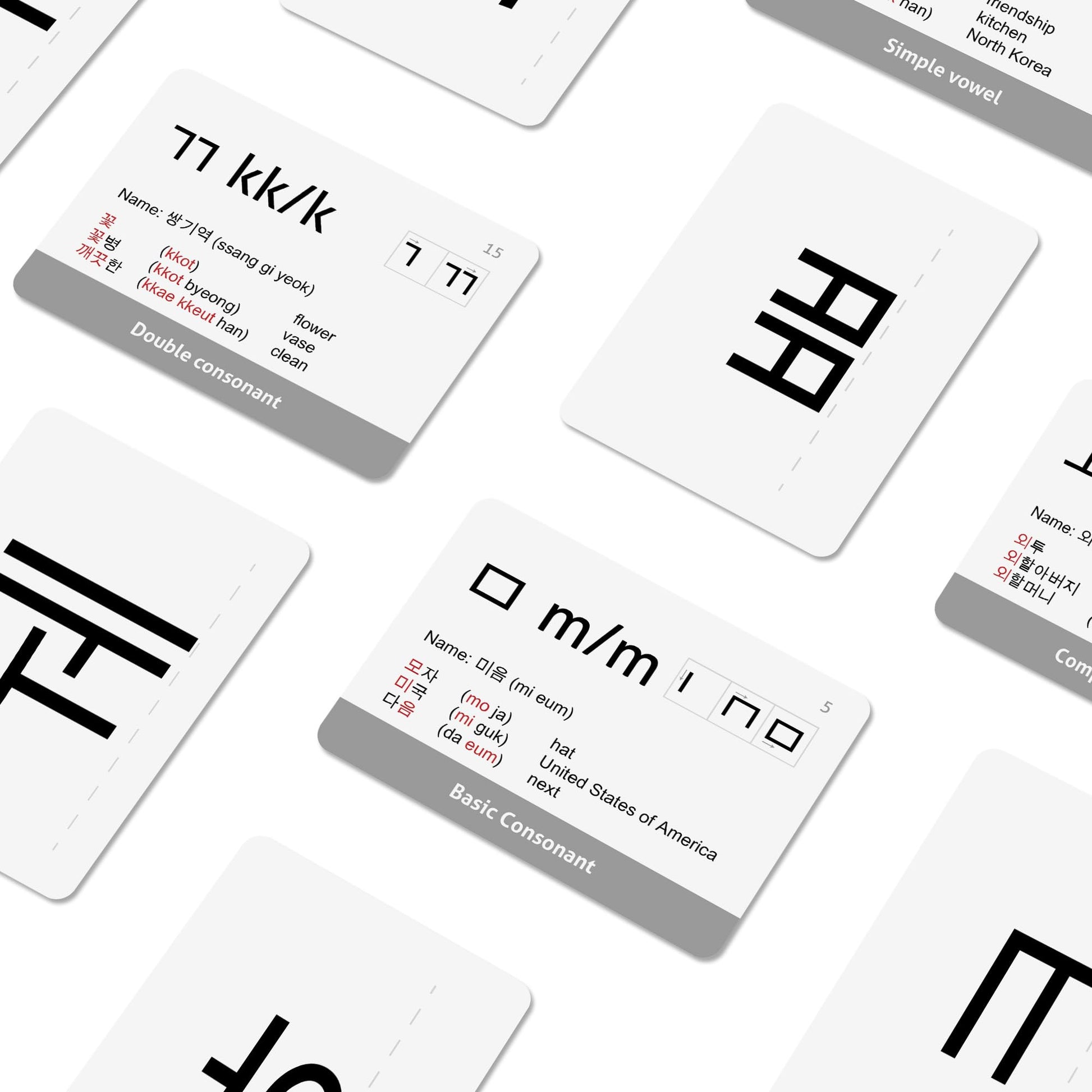 CARDDIA | Korean Alphabet - Hangul Flashcards | Learn All Consonants & Vowels | Perfect for