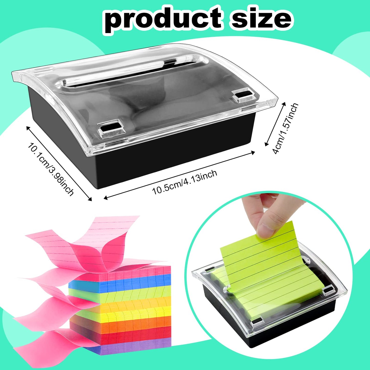 Pop Up Sticky Note Dispenser Sticky Note Holder Pop Up Note Dispenser Transparent Top for 3 x 3