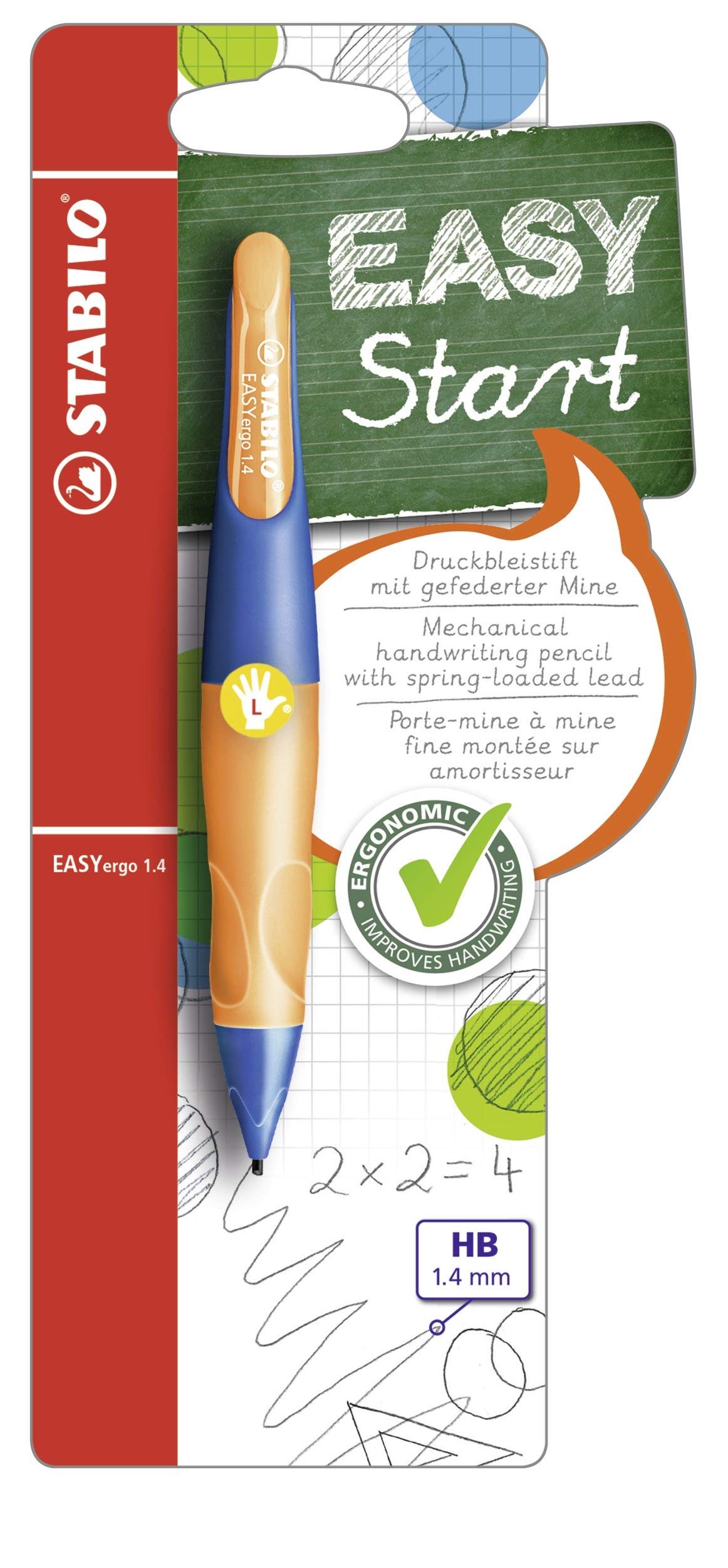 STABILO Ergonomic Mechanical Pencil EASYergo 1.4 - Left-Handed - Ultramarine/Neon Orange