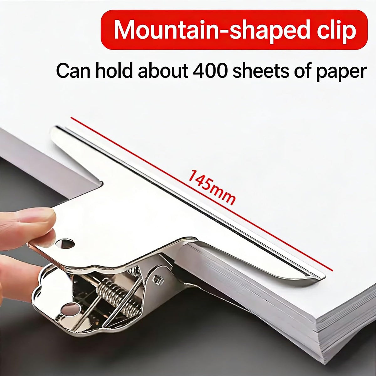 Extra Large Bull Paper Clips, 5.71 Inch - 12 Pack, Silver, 145 mm, Stainless Steel Mountain Binder