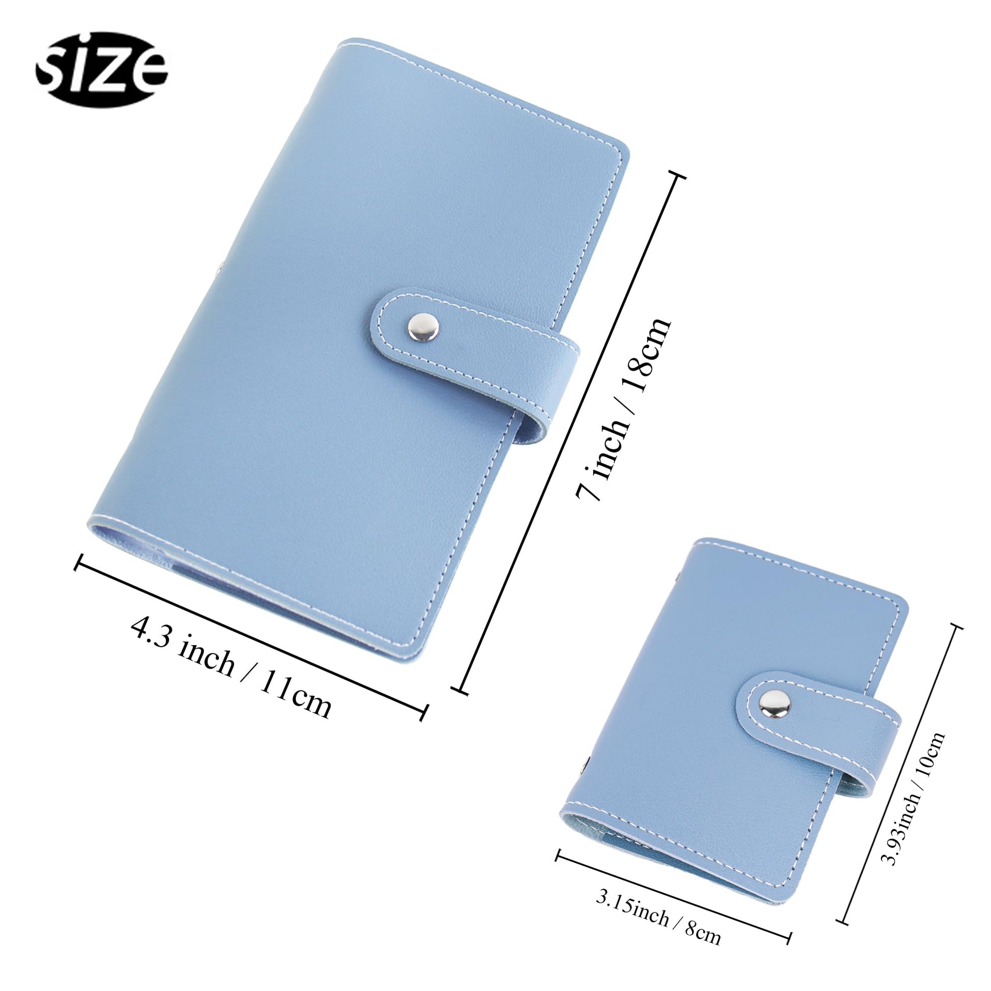 lizimandu 2 Pieces Business Card Holder, PU Leather Business Card Case Pocket Business Name Card