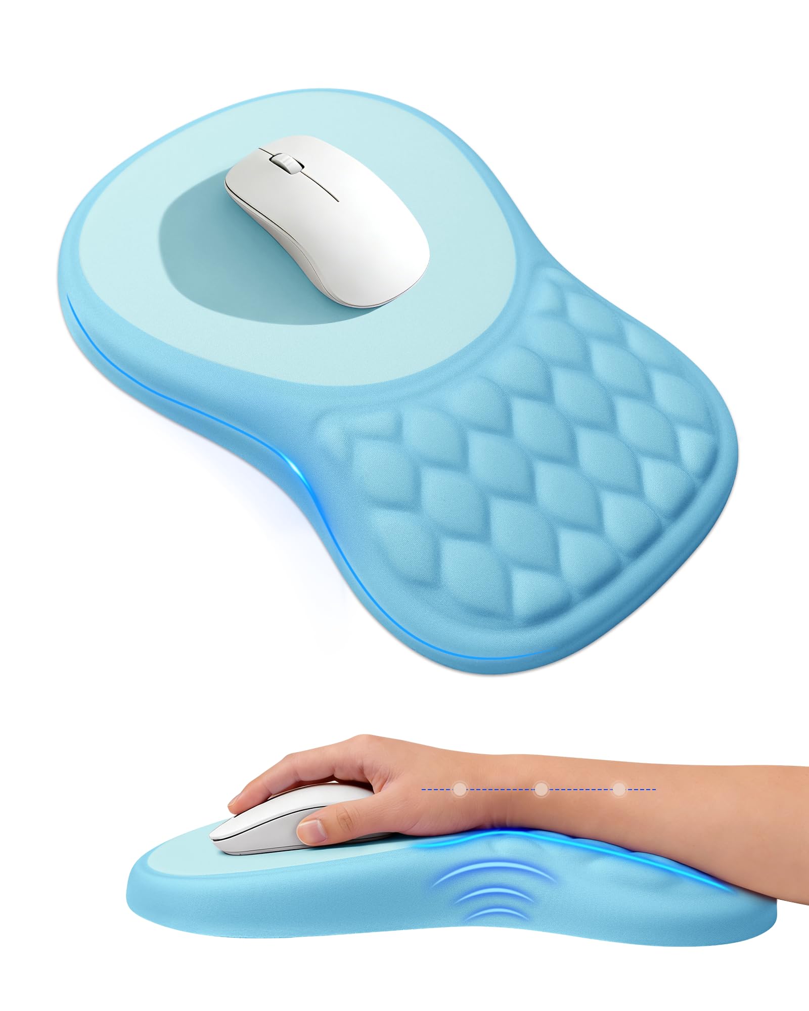 PVIPCZ Ergonomic Mouse Pad with Sloped Memory Foam Wrist Rest