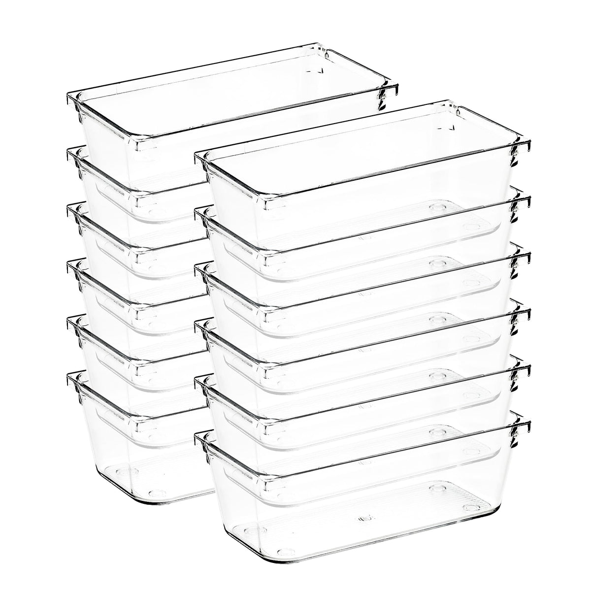 Ravinte Decor 12 Pack Drawer Organizers, 3"X 6" Clear Acrylic Storage Bins