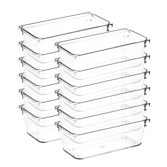 Ravinte Decor 12 Pack Drawer Organizers, 3"X 6" Clear Acrylic Storage Bins