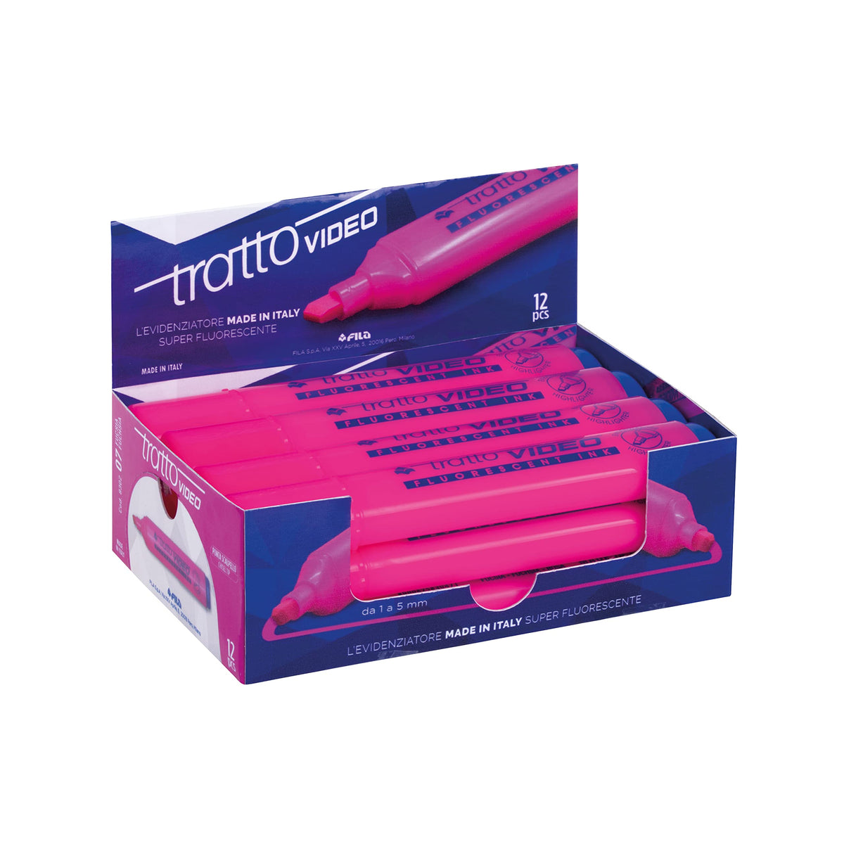 Tratto VIDEO, box/12 pieces, bright pink