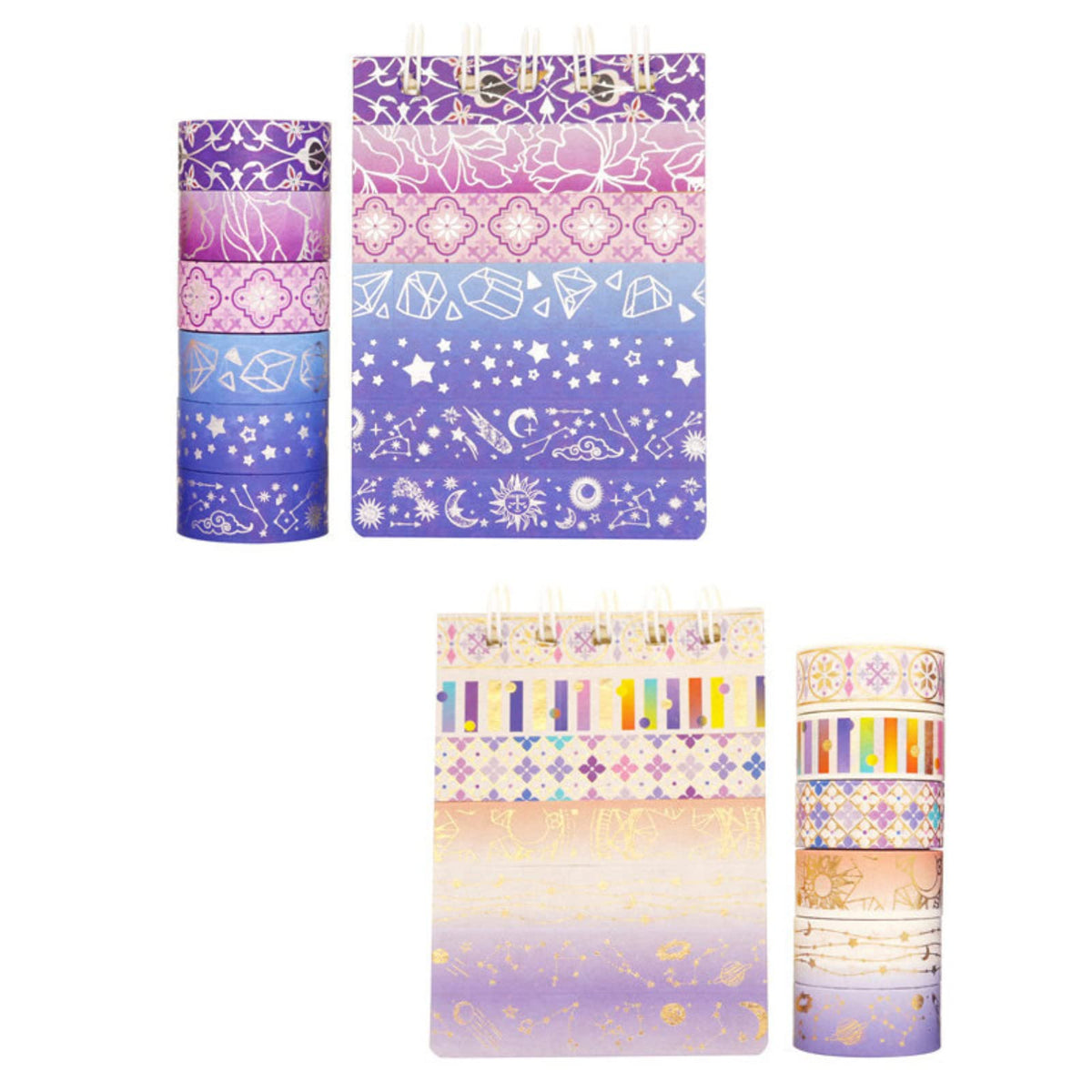 Esweny 12 Rolls Galaxy Washi Tape Set Bronzing Starry Night Decorative Masking Tape for
