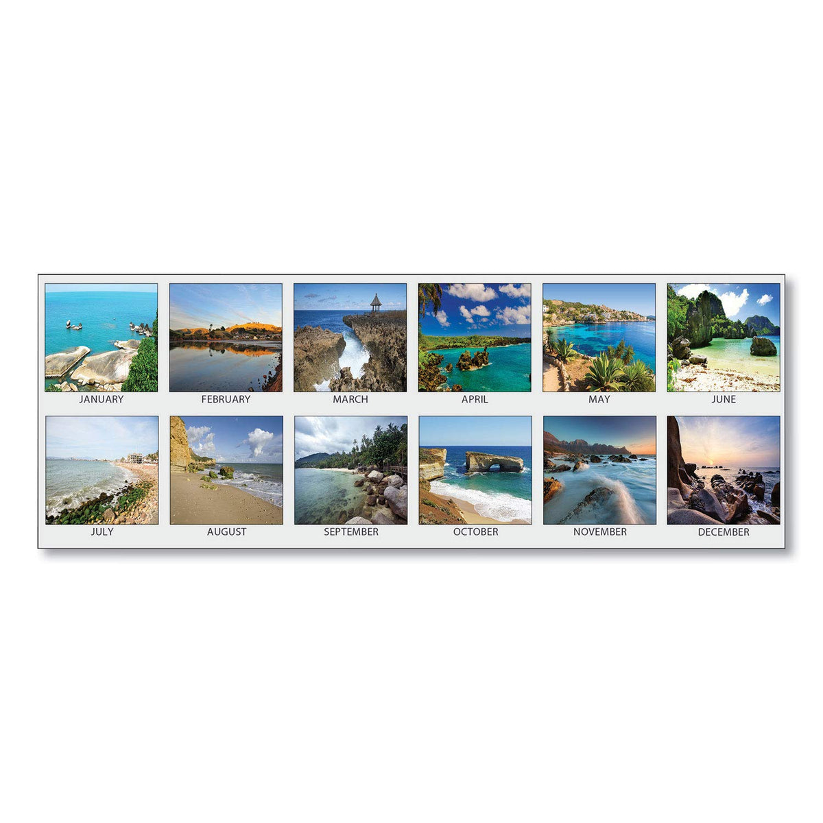 House of Doolittle 2021 Monthly Desk Pad Calendar, Earthscapes Seascapes, 22 x 17 inches, January