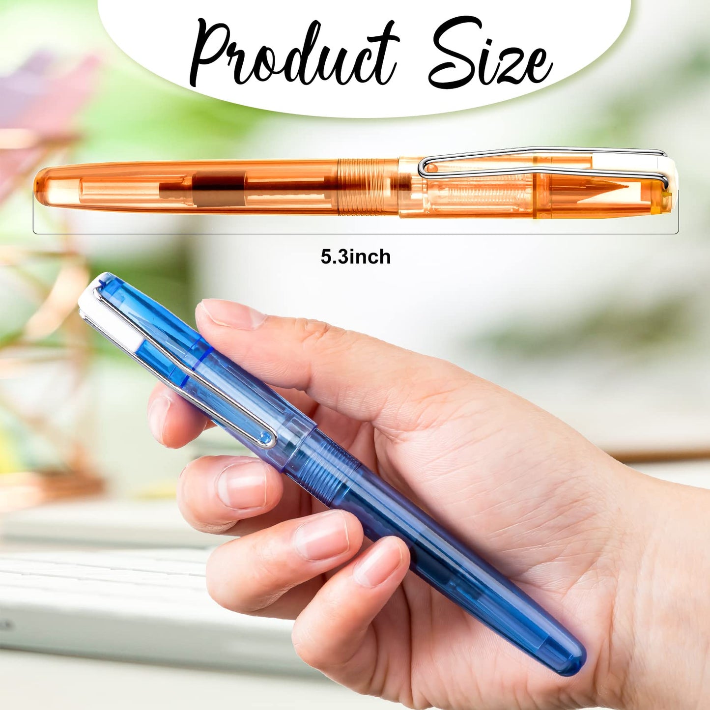 Fainne 16 Pieces Fountain Pen Refillable Disposable Fountain Pens for Writing Fine Nib Signature