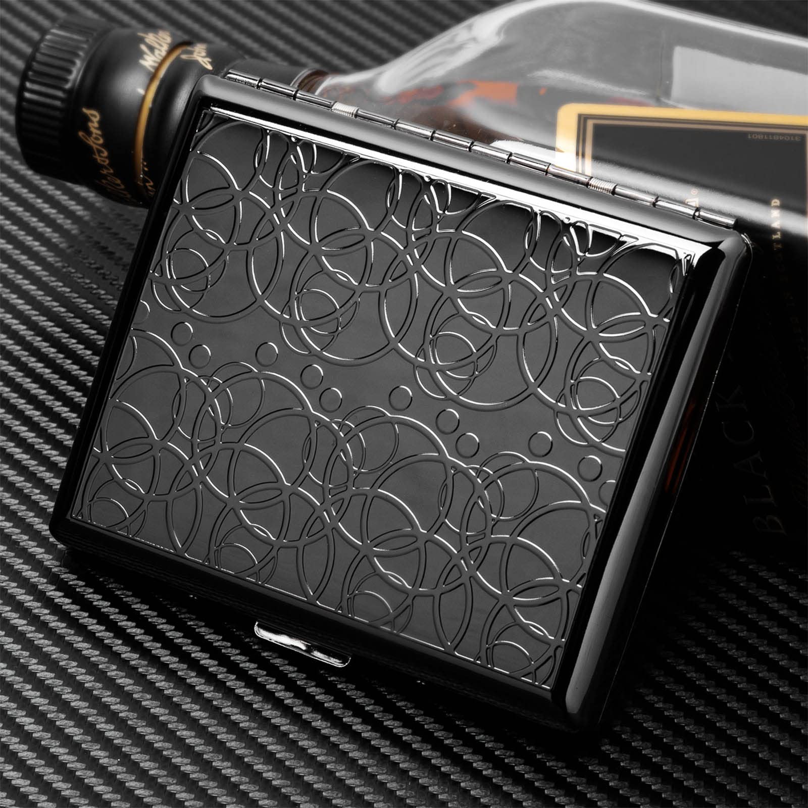 Goshentech Retro case, Metal Plated Metallic Glossy Black,20 Capacity for 100mm Double Sided Spring