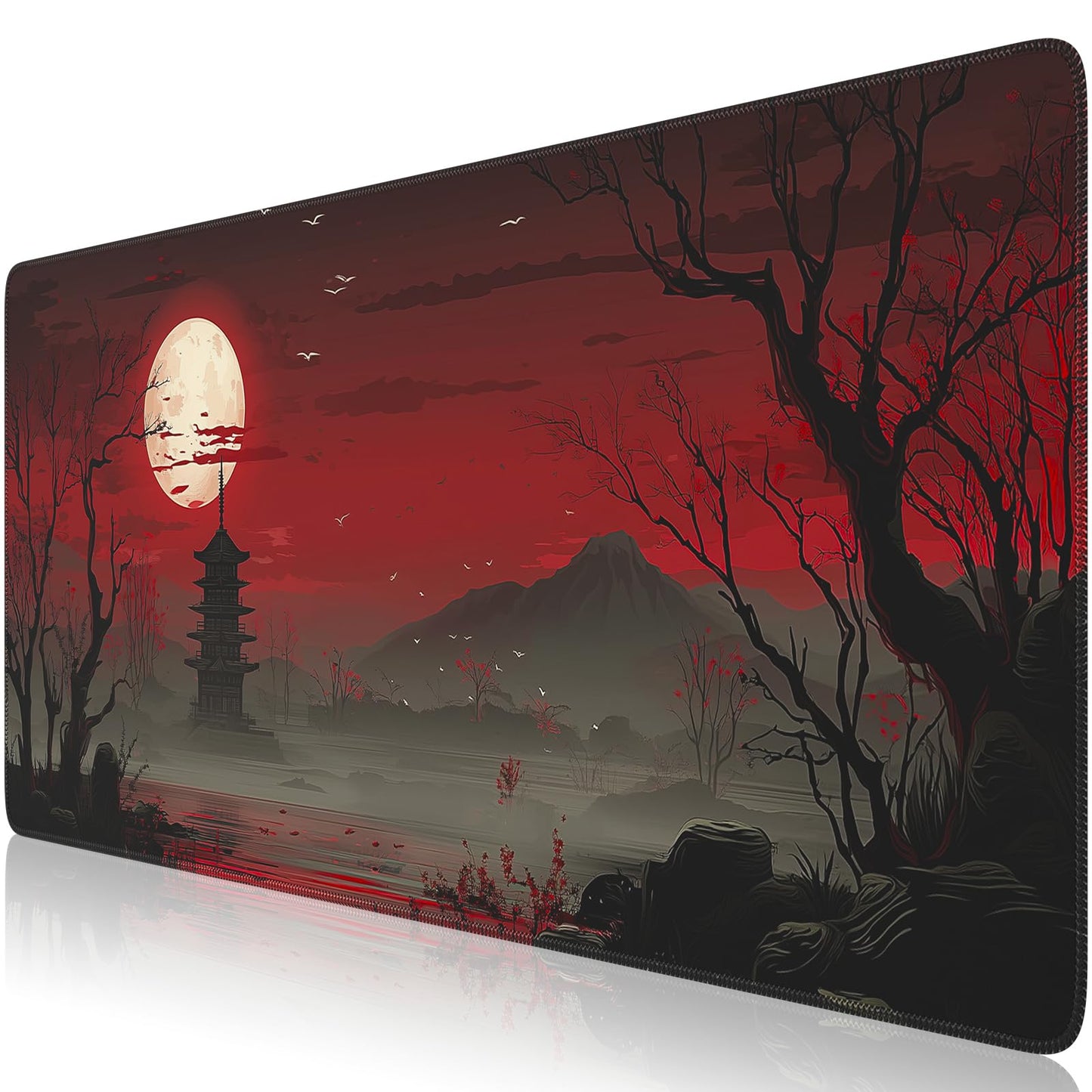 iCasso Desk Protector Mat, Large Japanese Mouse Pad, Full Moon