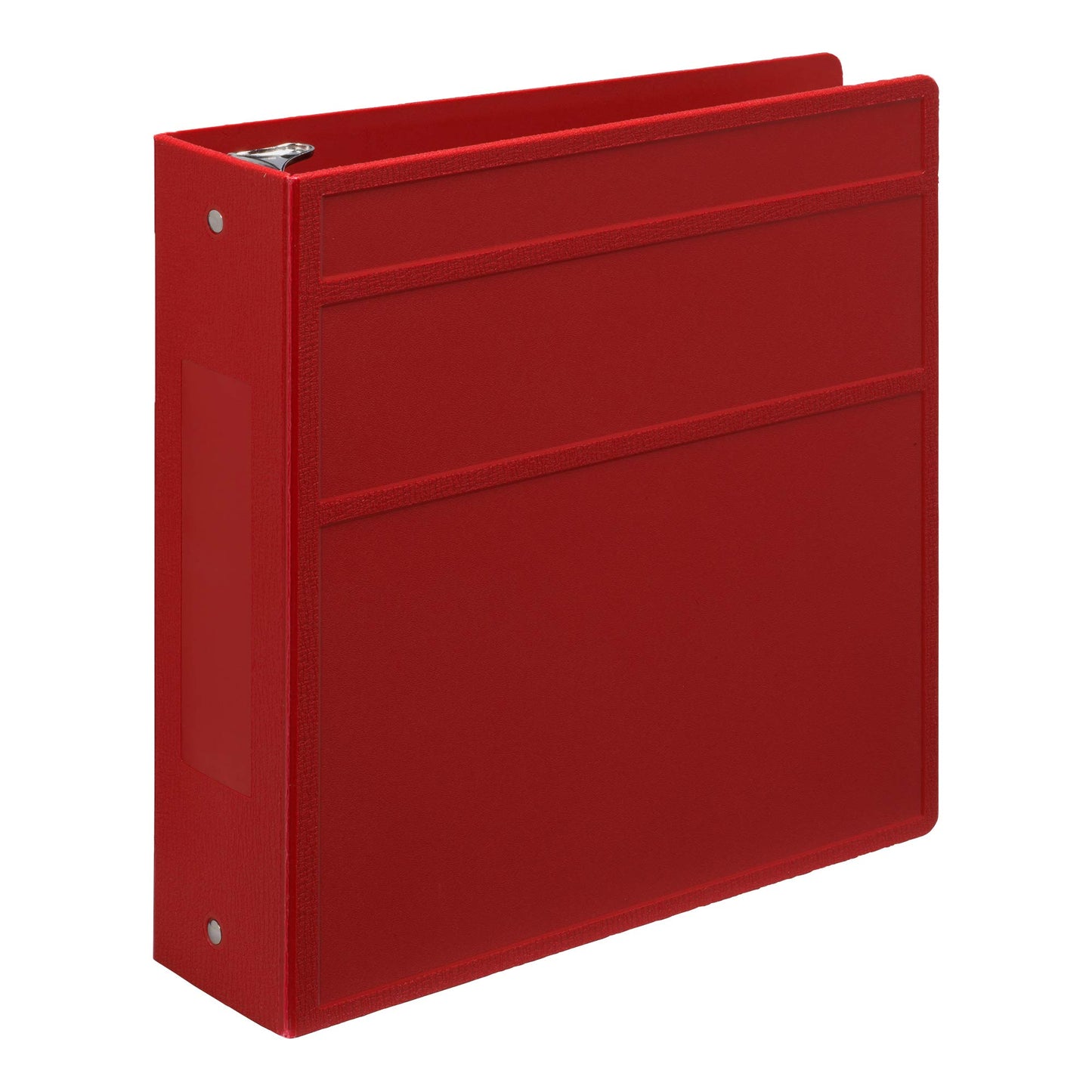 Carstens 3-Inch Heavy Duty 3-Ring Binder - Side Opening, Brick Red, Durable Plastic, Precision