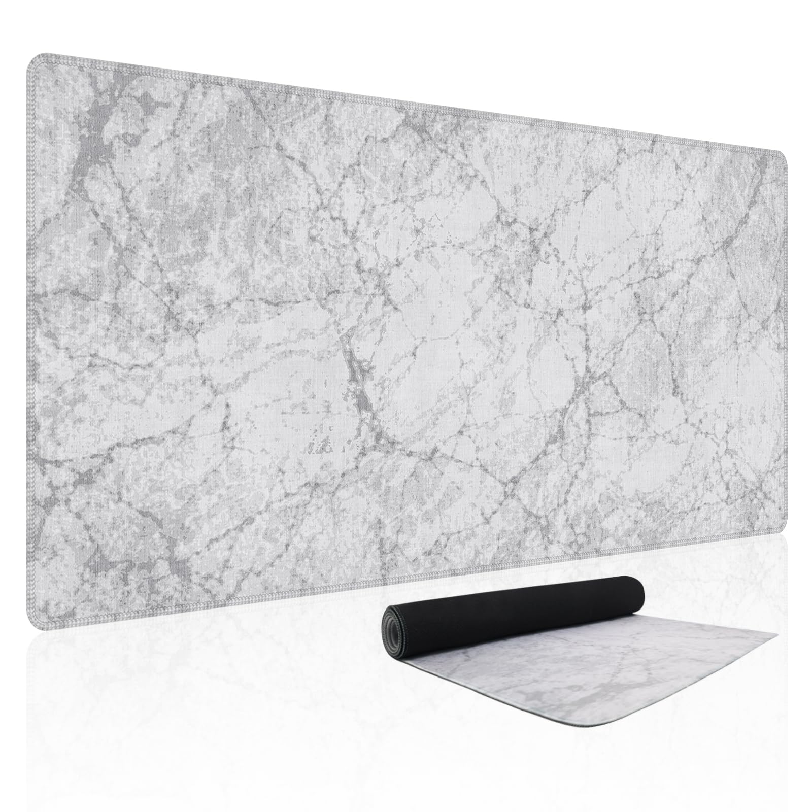 Baziabbo Desk Mat,XXL Extended Large Mouse Pad,Gaming Mousepad with Stitched Edge,Non-Slip Rubber