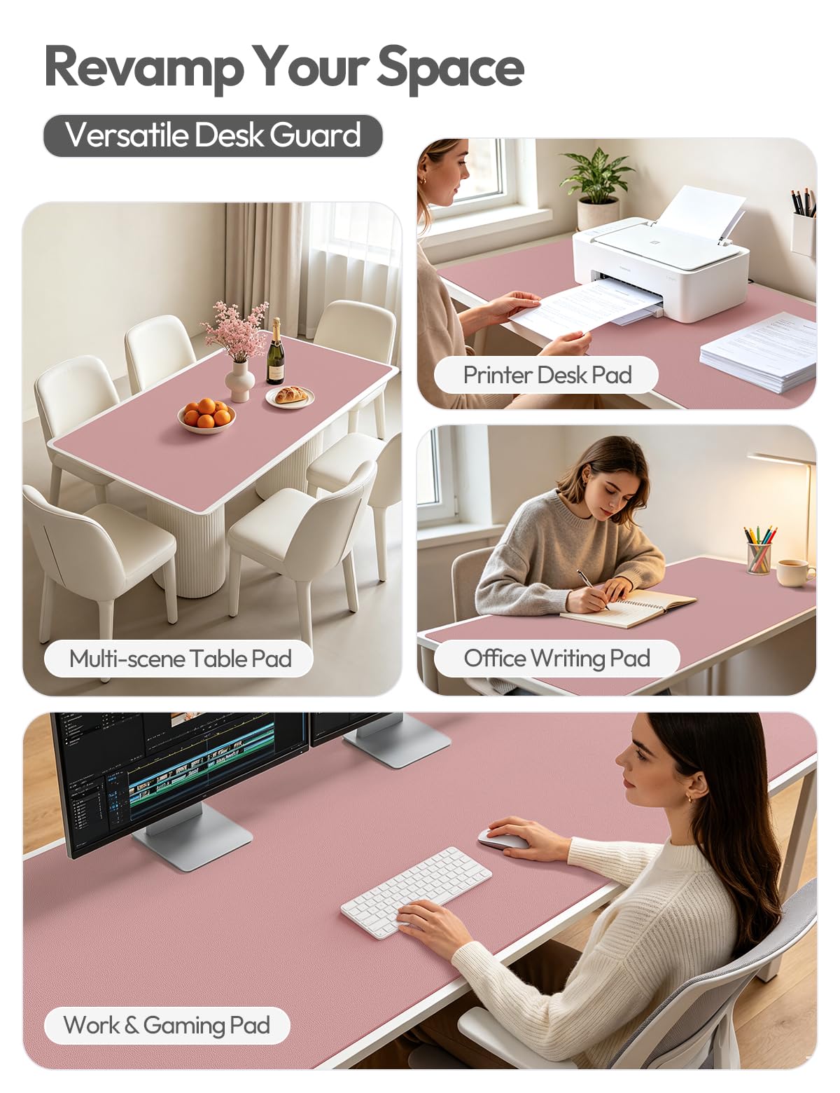 YSAGi Leather Desk Pad Protector, Office Desk Mat, Large Mouse Pad, Non-Slip PU Leather Desk