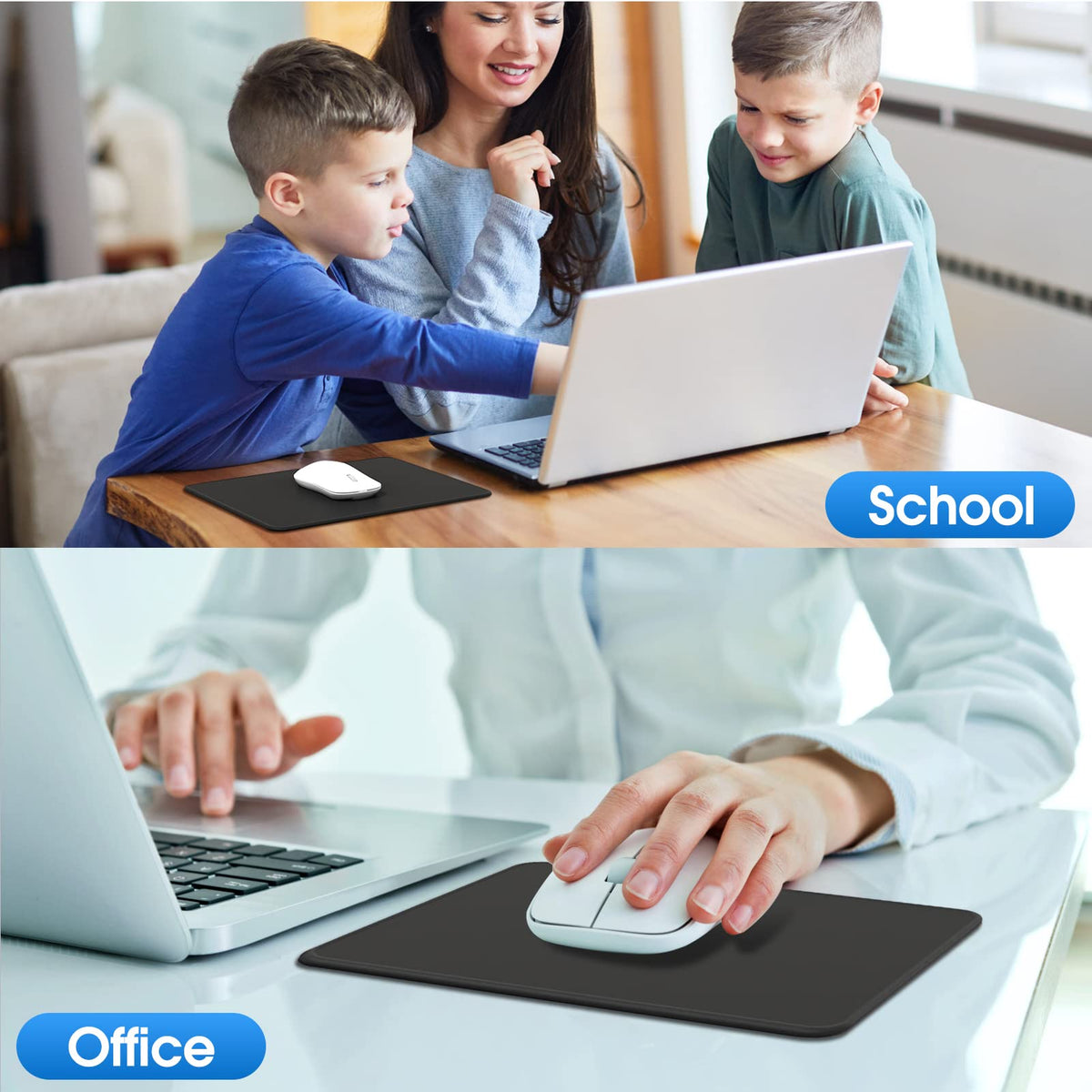 KTRIO 20 Pack Mouse Pads, Black Computer Mousepad for Desk, 11 x 8.5 in