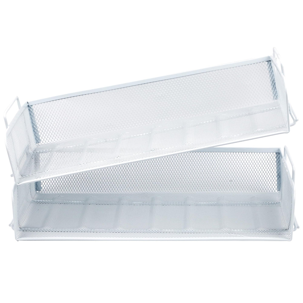 EASEPRES 2 Pack Stackable Desk Paper Tray, Metal Mesh Desktop Document Letter File Organizer for