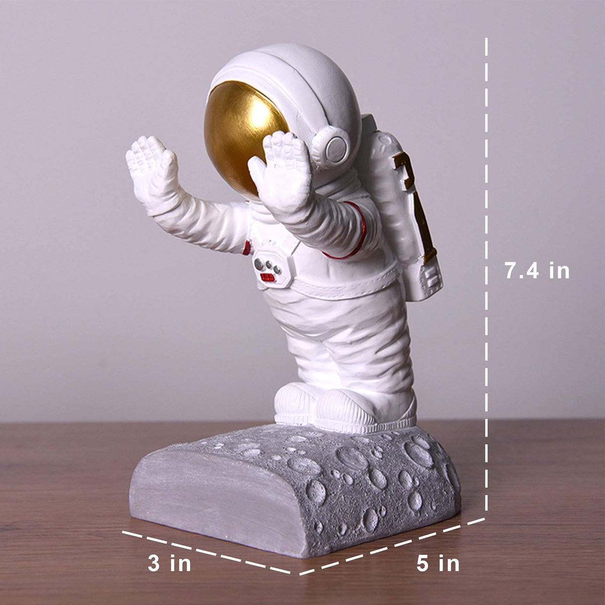 Joyvano Astronaut Bookends - Space Decor for Kids Rooms & Home Office - Heavy Duty Book Holders