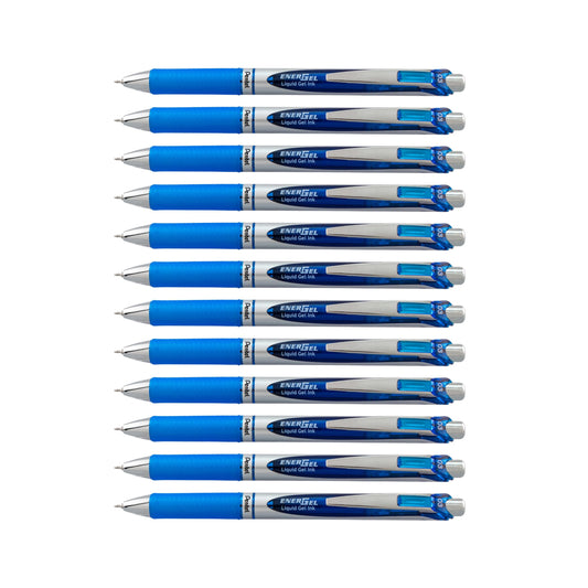 Pentel EnerGel RTX Retractable Liquid Gel Pen, Extra Fine Line, Needle Tip, Blue Ink,12 pack