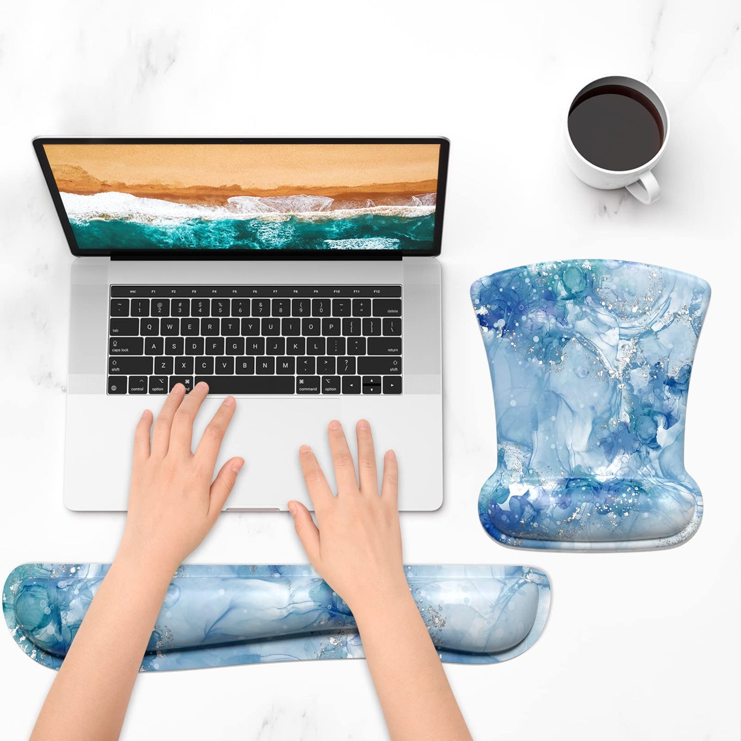 ITNRSIIET Mouse Pad Wrist Support Keyboard Wrist Rest Pad Ergonomic Mousepad Non-Slip Memory Foam