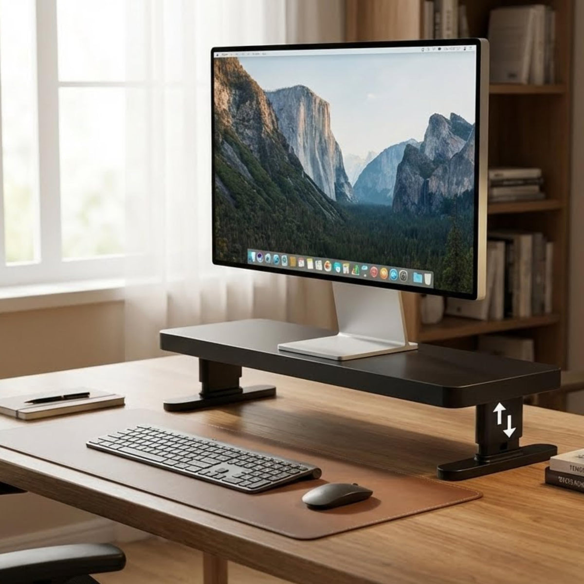 IVE Design Adjustable Monitor Stand with 4 height options, Desk Shelf for Top of Desk Adjustable