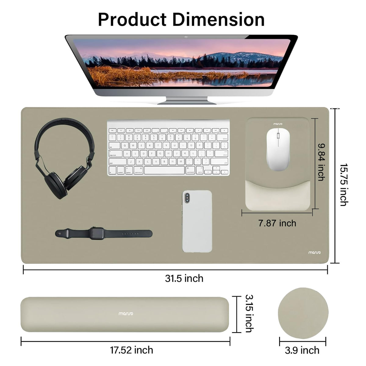 MOSISO Keyboard Mouse Pad Set, Large Gaming Mouse Pad&Keyboard Wrist Rest