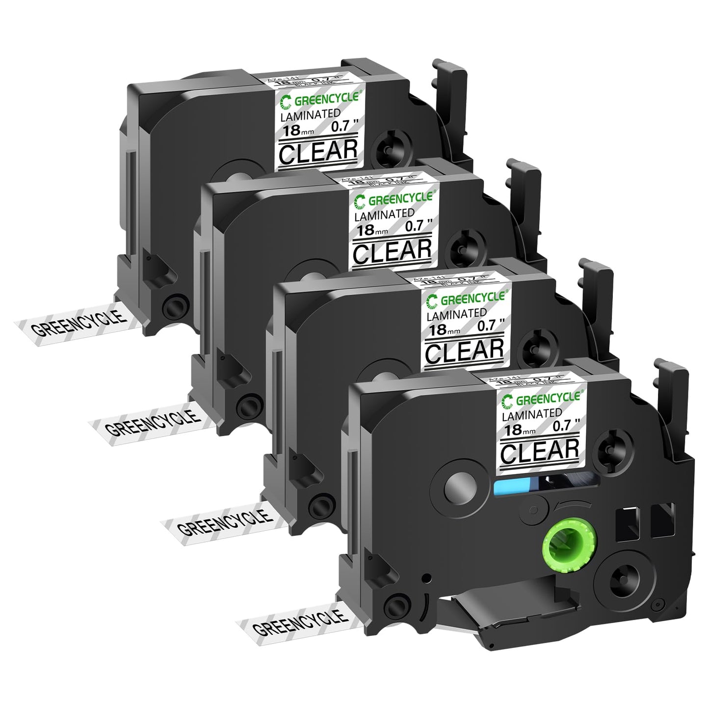 GREENCYCLE 4 Pack Compatible for Brother TZe-141 TZe141 TZ141 TZ-141 AZE Tape 18mm 0.7 Inch 3/4"