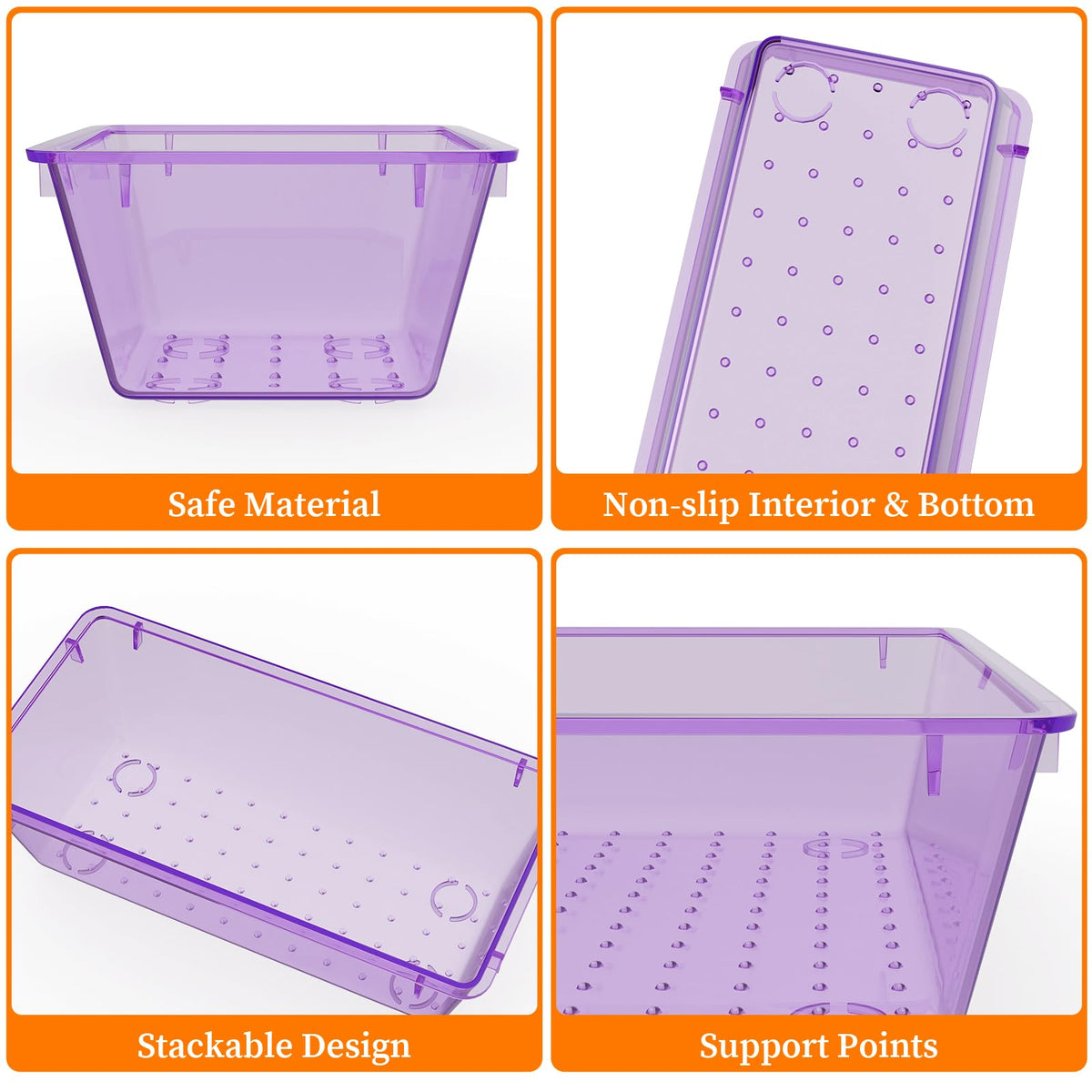 32 PCS Clear Plastic Drawer Organizer Set, organizer Trays and Storage Bins