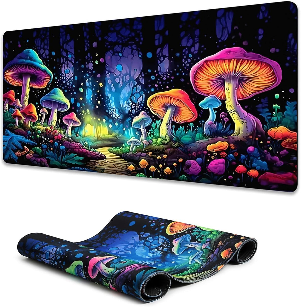 SparkLia Gaming Mouse Pad, Blacklight Waterproof Large Non-Slip Rubber Base Mouse Mat, Glow in The