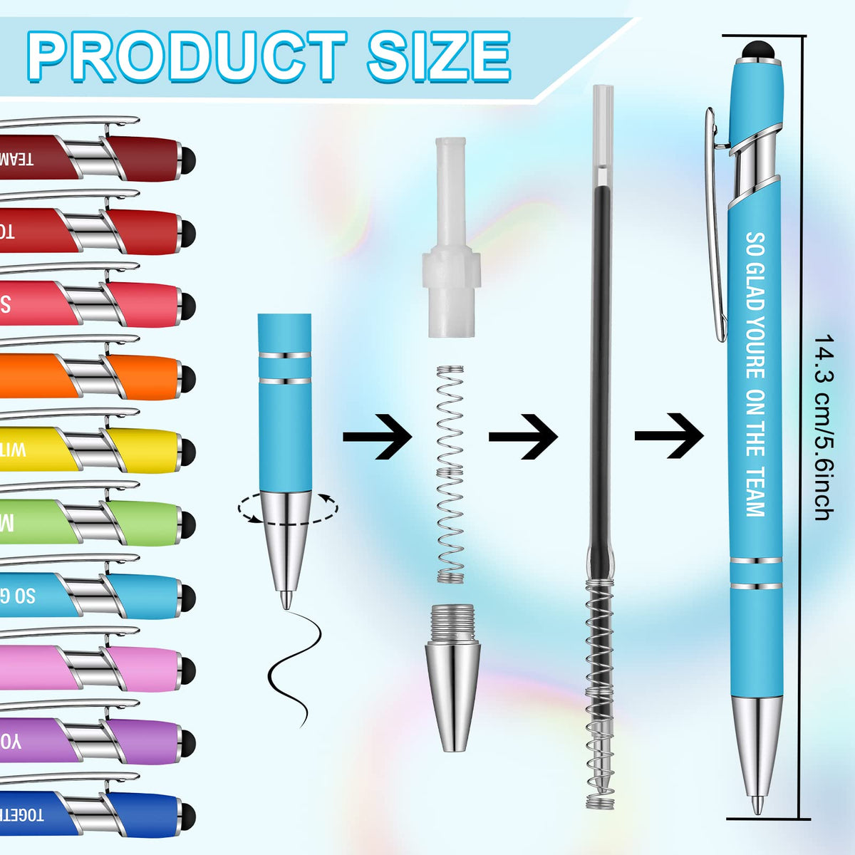Eersida 40 Pieces Inspirational Pens for Coworkers Motivational Gift Adult Uplifting Encouraging