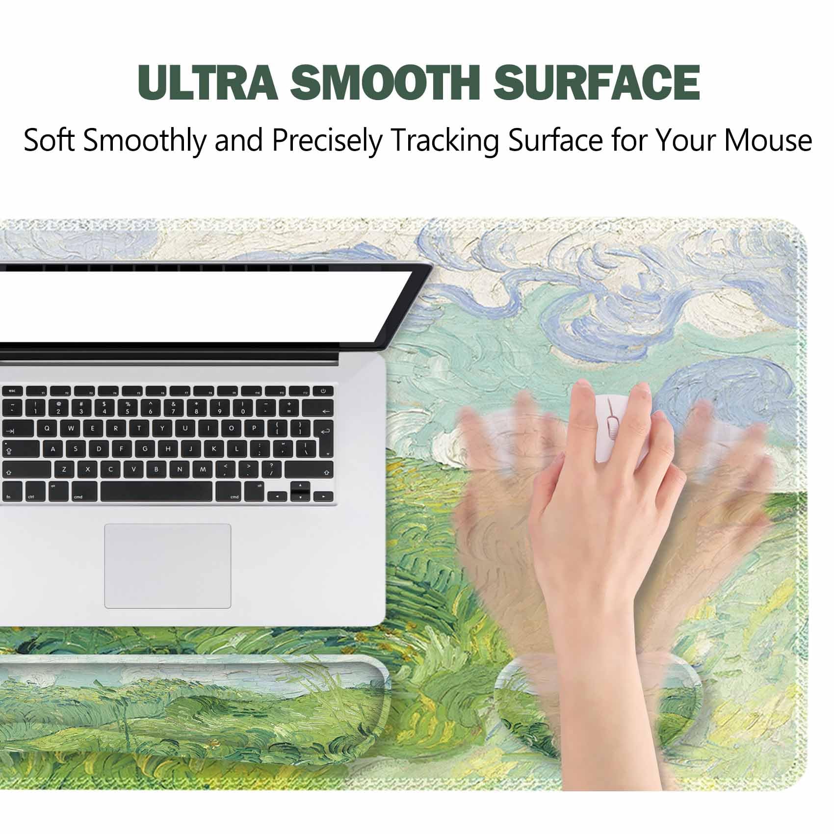 ToLuLu Extended Gaming Mouse Pad, Memory Foam Keyboard Mouse Wrist Rest Set