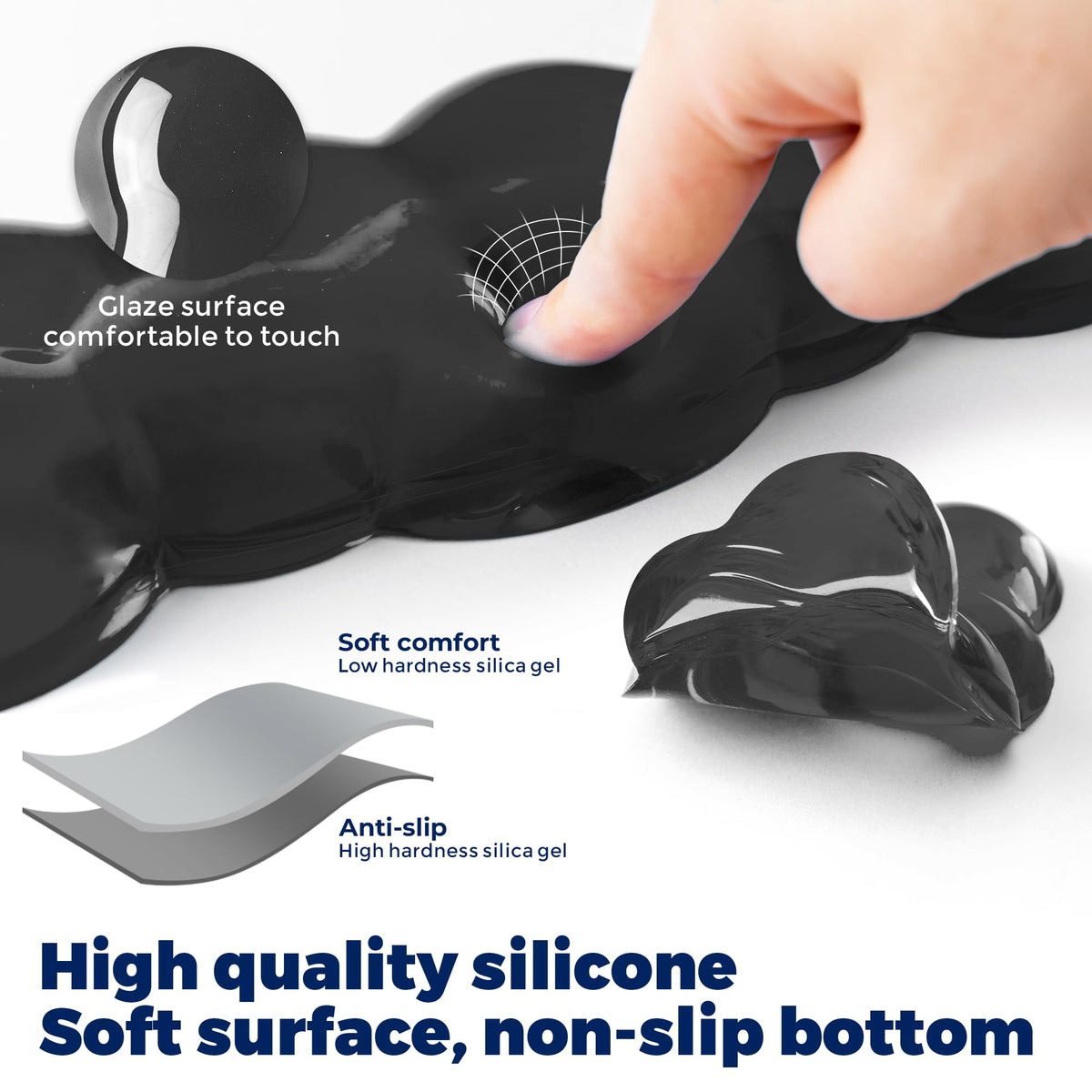ABRONDA Gel Cloud Keyboard & Mouse Wrist Rest Set - Cloud Keyboard Wrist Rest Pad & Mouse Support