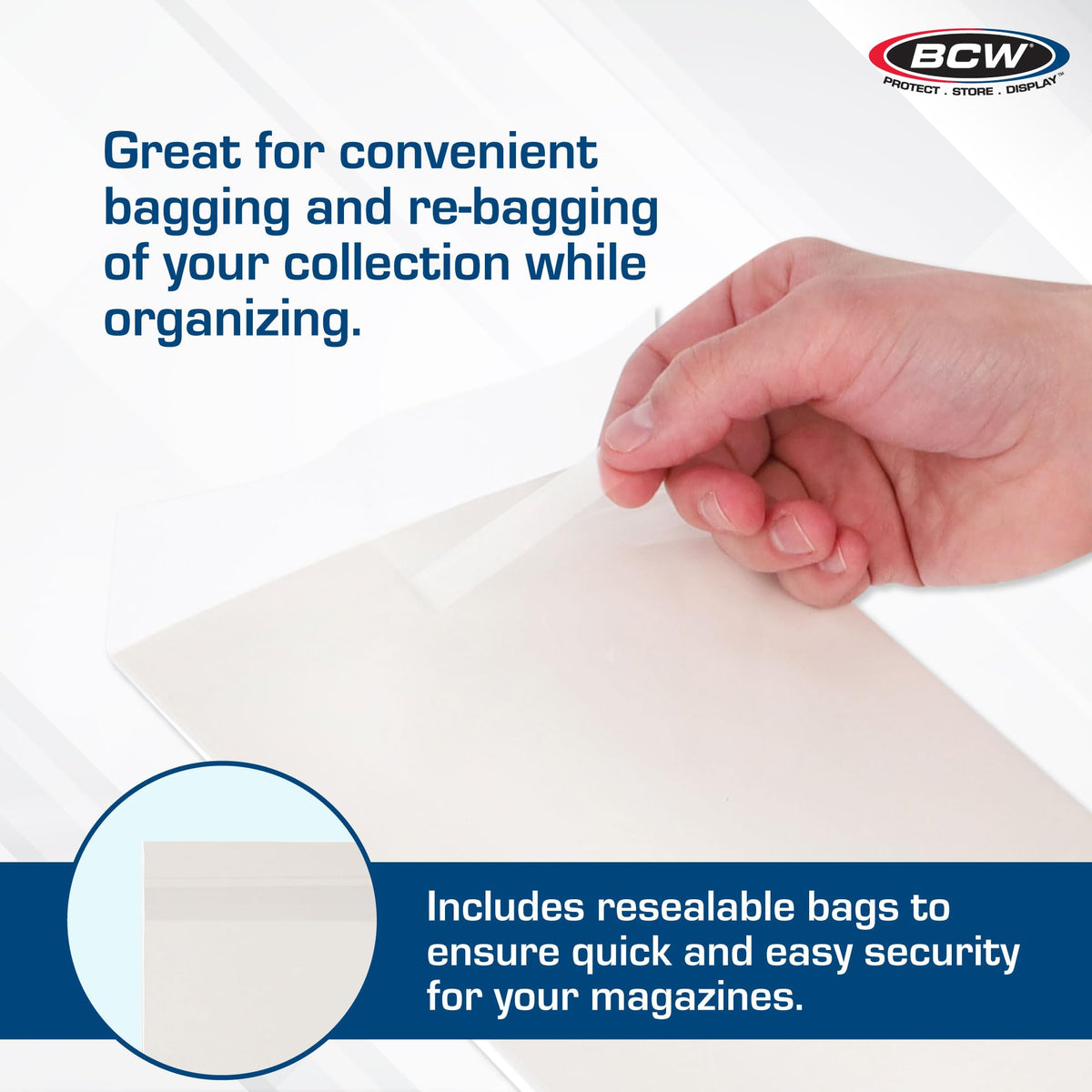 BCW Premade Resealable Magazine Bags and Boards, 8 3/4 x 11 1/8, 25 Sets