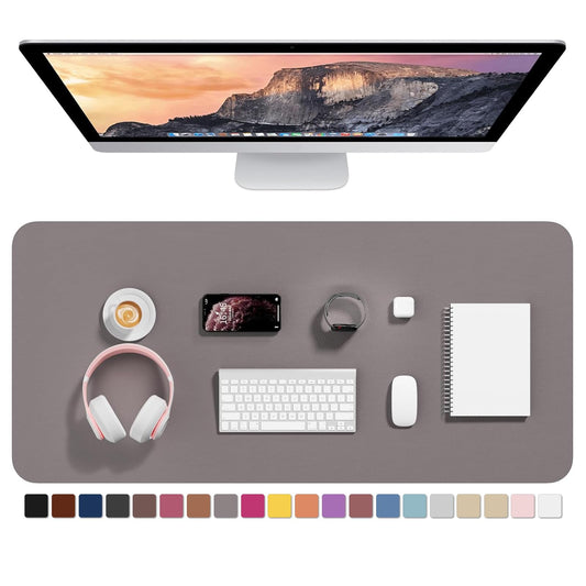 Hsurbtra Desk Pad, 35.5" x 17" PU Leather Desk Mat, XXL Extended Mouse Pad, Waterproof Desktop