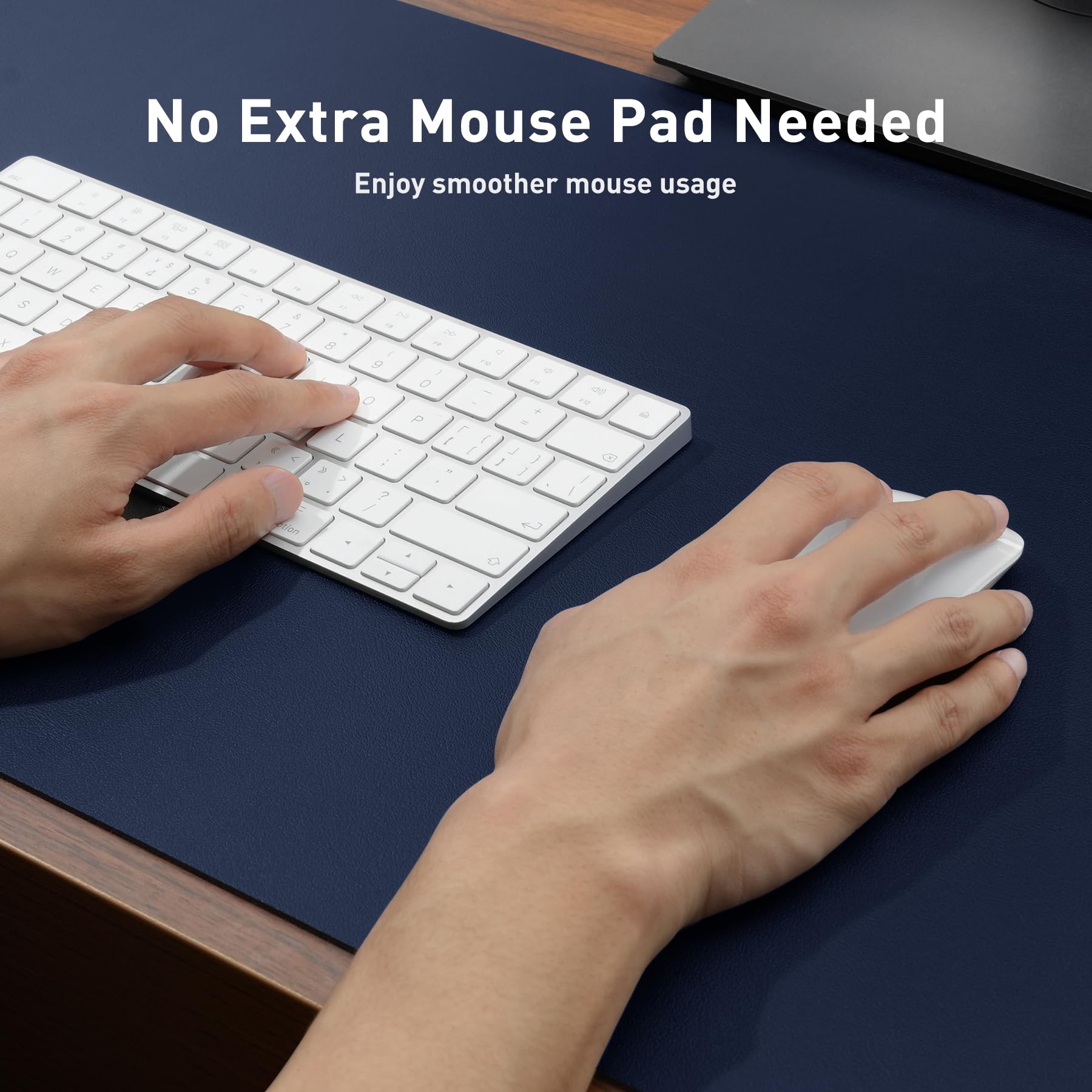 Aothia Faux Leather Desk Mat – Large Mouse Pad, Non-Slip PU Leather Blotter, Waterproof Writing