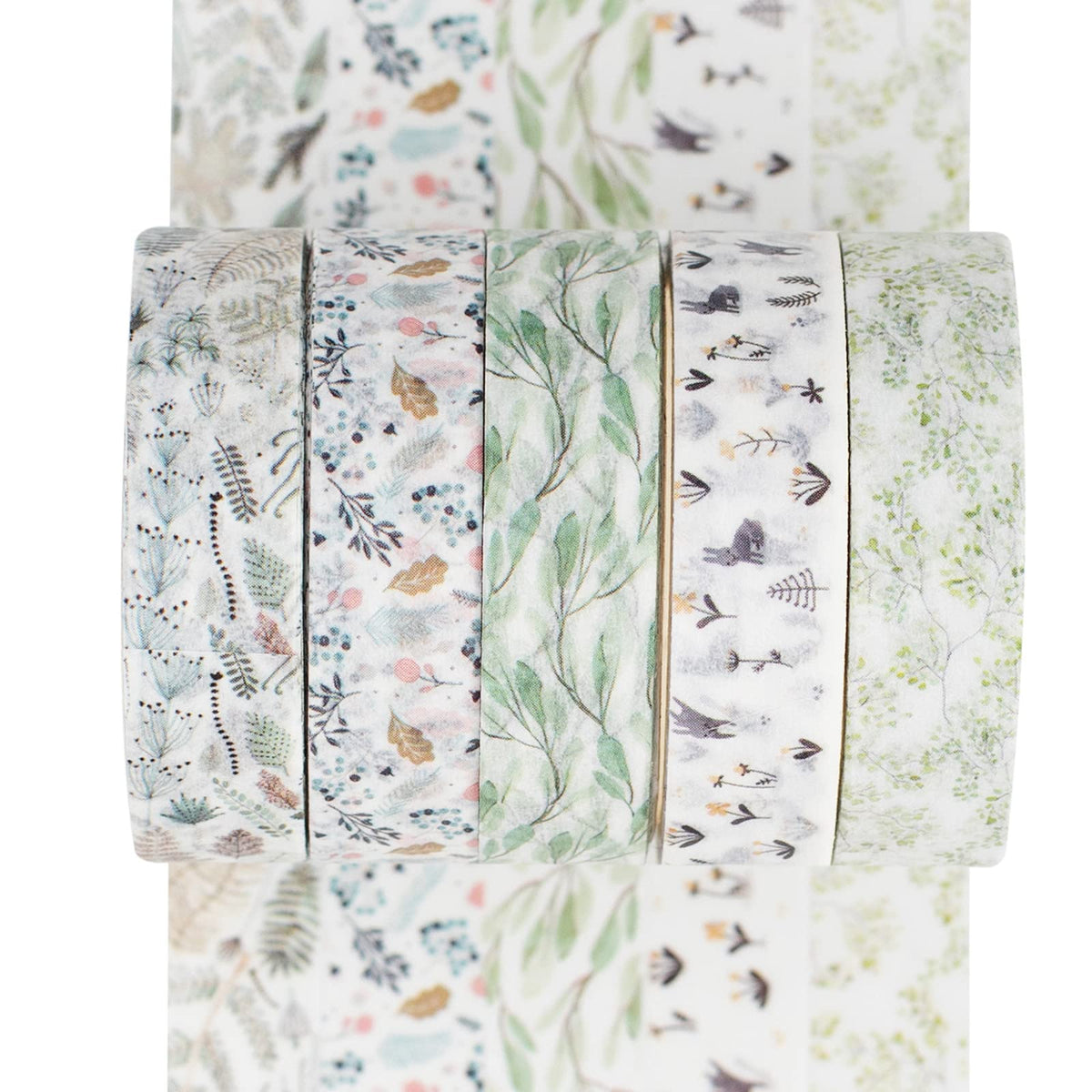 YUBX 5 Rolls Washi Tape Set Creative Basic Skinny Decorative Tapes for Arts, DIY Crafts, Bullet