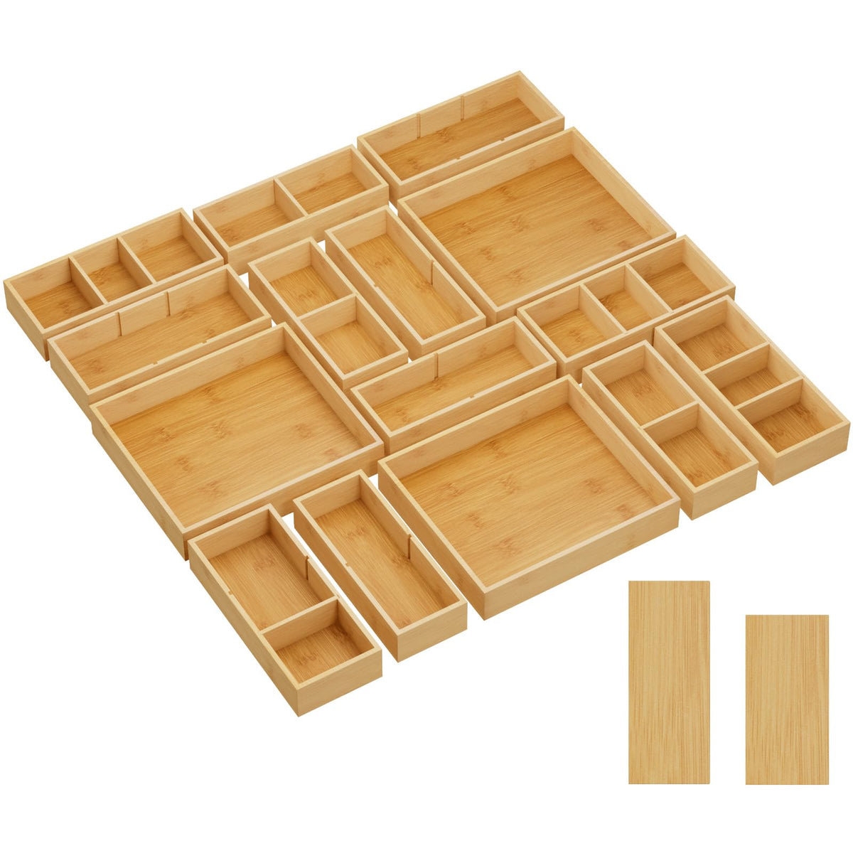 Lifewit Drawer Organizer 15 Pack(33 Grid) with 18 Inserts