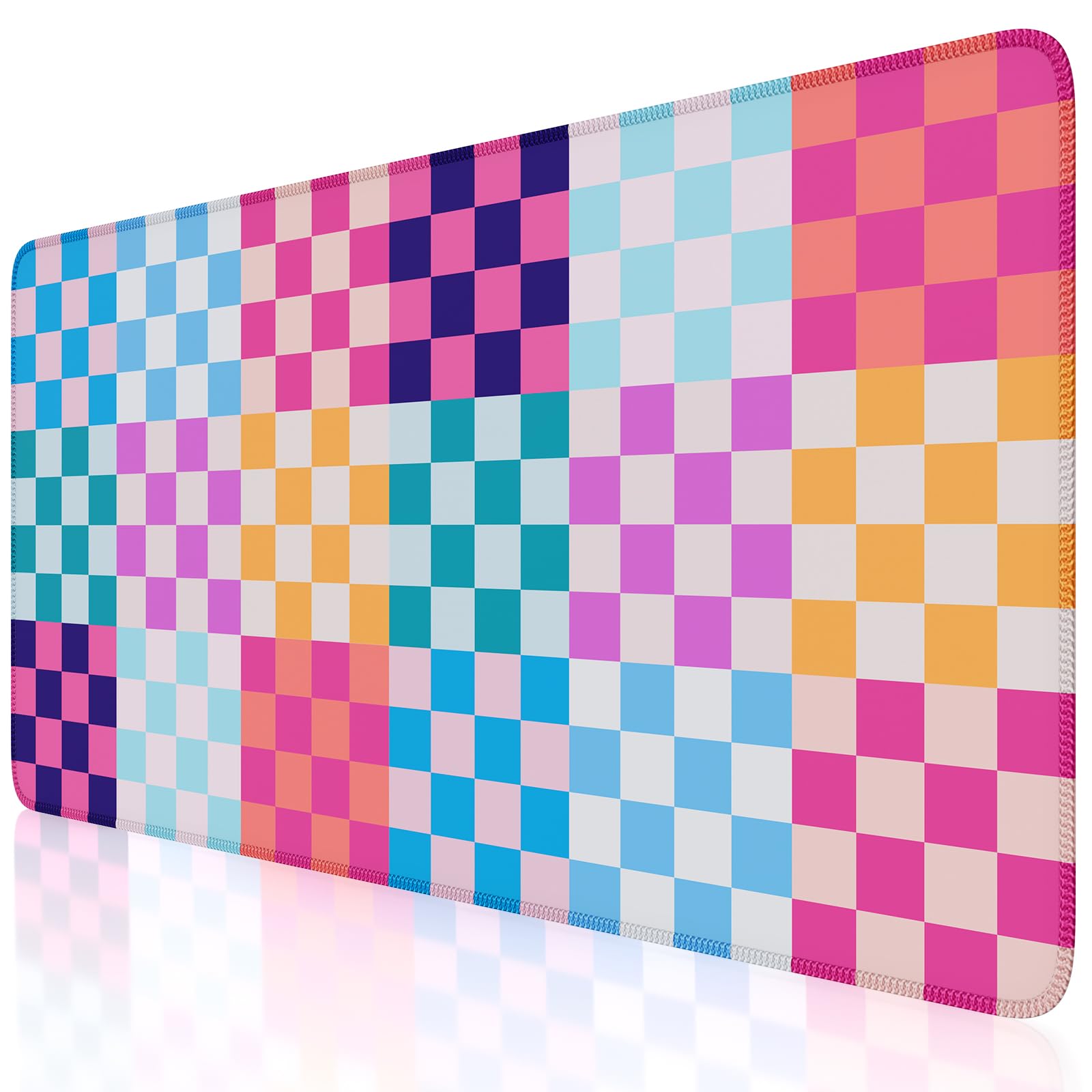 iCasso Desk Matt for Desktop, Cute Desk Pad Mat, Colour Checkered