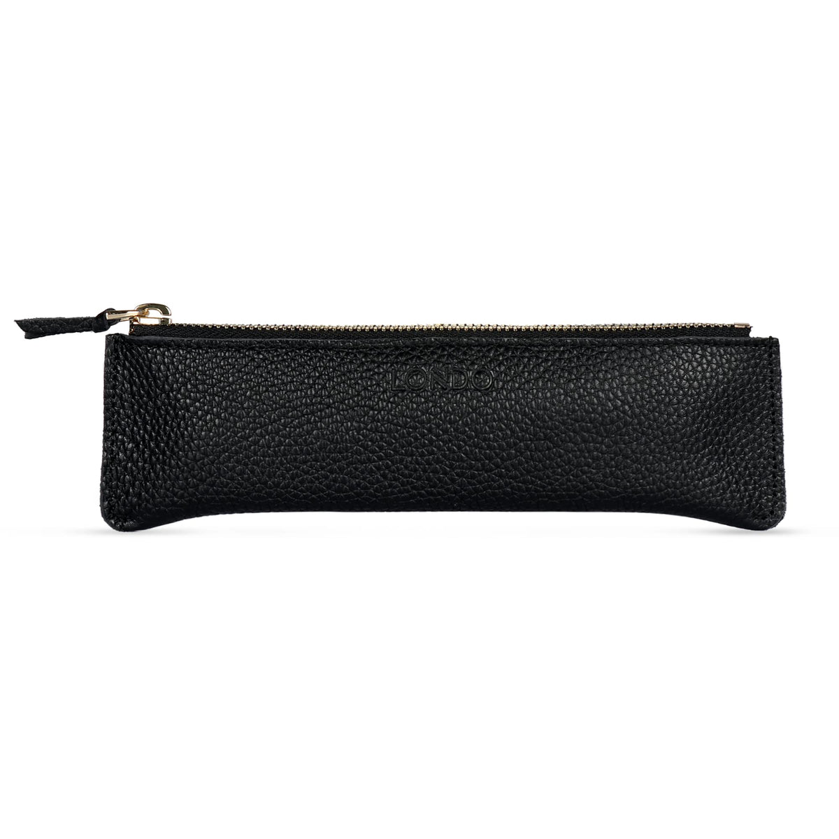Londo Zippered Genuine Cowhide Leather Pen & Pencil Case — Slim Fountain Pen Holder, Pencil Pouch