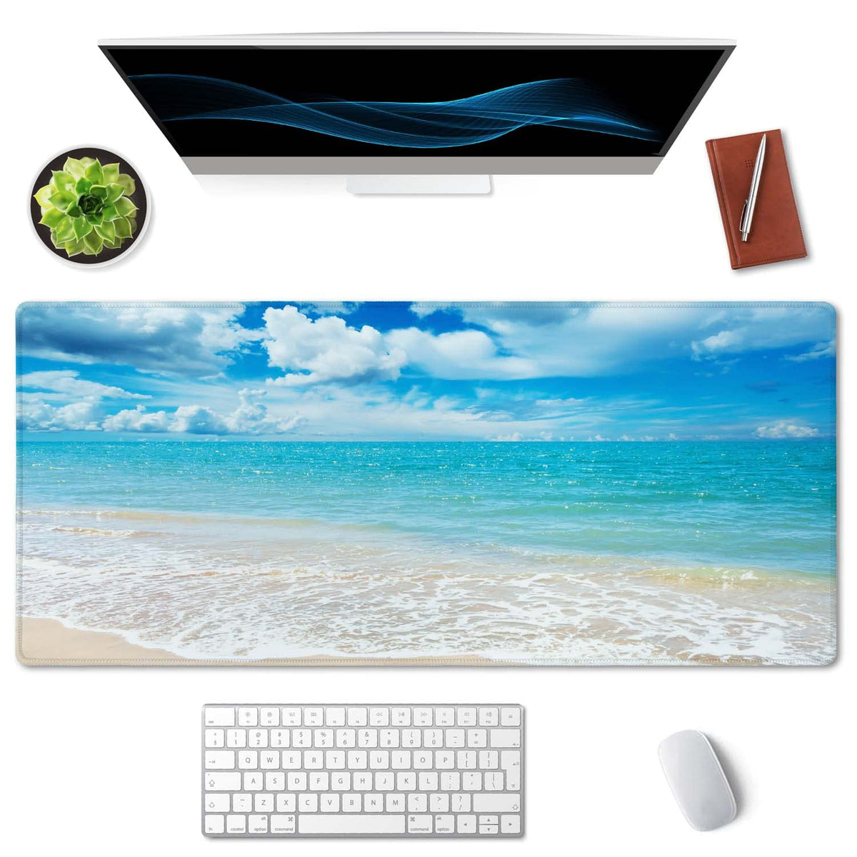 SSOIU Gaming Mouse Pad, Extended Mouse Pad, 35.5x15.7inch XXL Large Big Computer Keyboard Mouse Mat