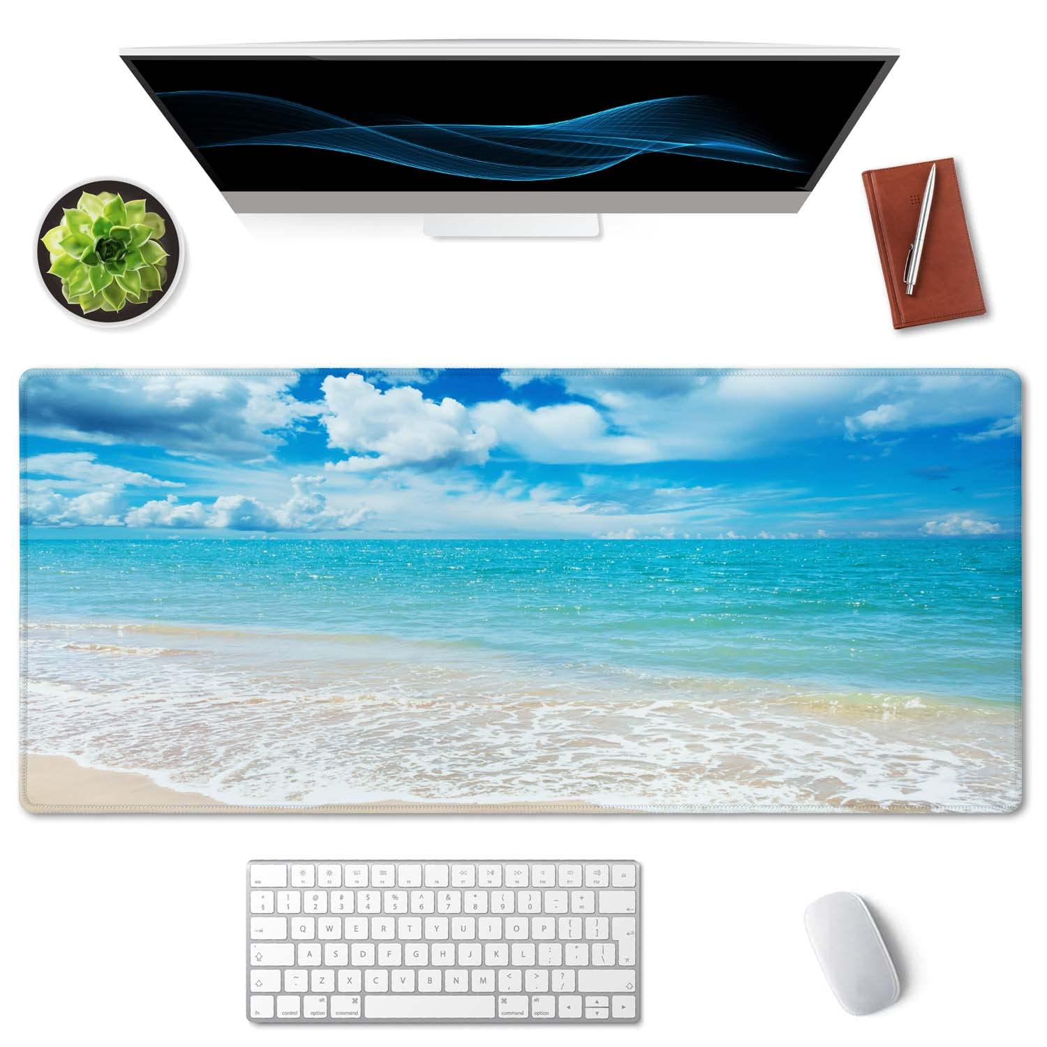 SSOIU Gaming Mouse Pad, Extended Mouse Pad, 35.5x15.7inch XXL Large Big Computer Keyboard Mouse Mat