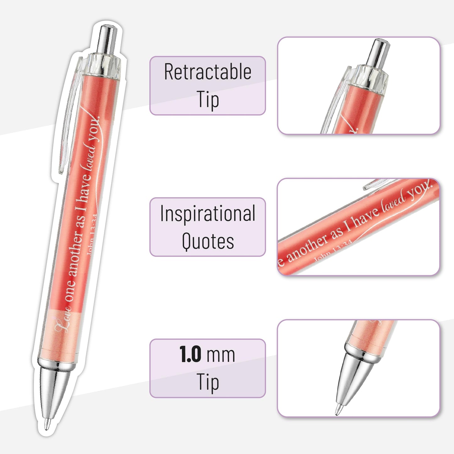 Mr. Pen- Christian Pen Set, 50 Pack, Black Ink, Gradient Ombre