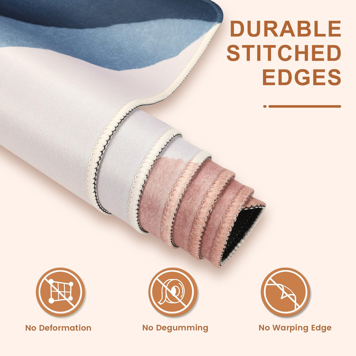 HAOCOO Pink Desktop Mat, Non-Slip Large Desk Decor for Home Office