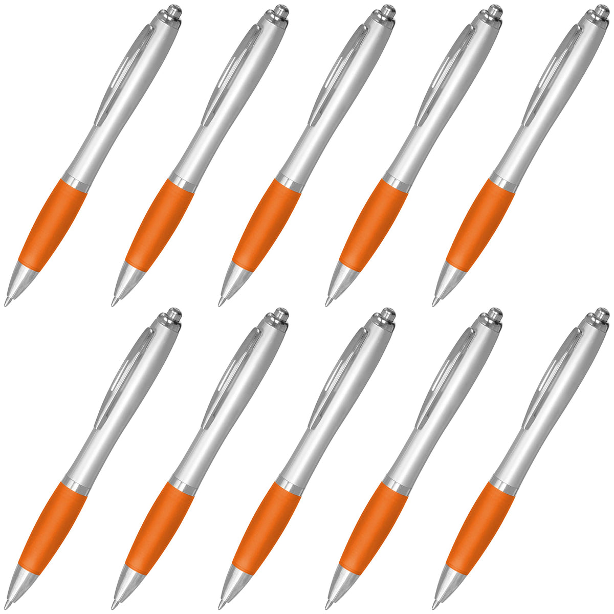 Personalized Ballpoint Pens with Rubber Grip and Black Ink, Pack of 10 by DISCOUNT PROMOS