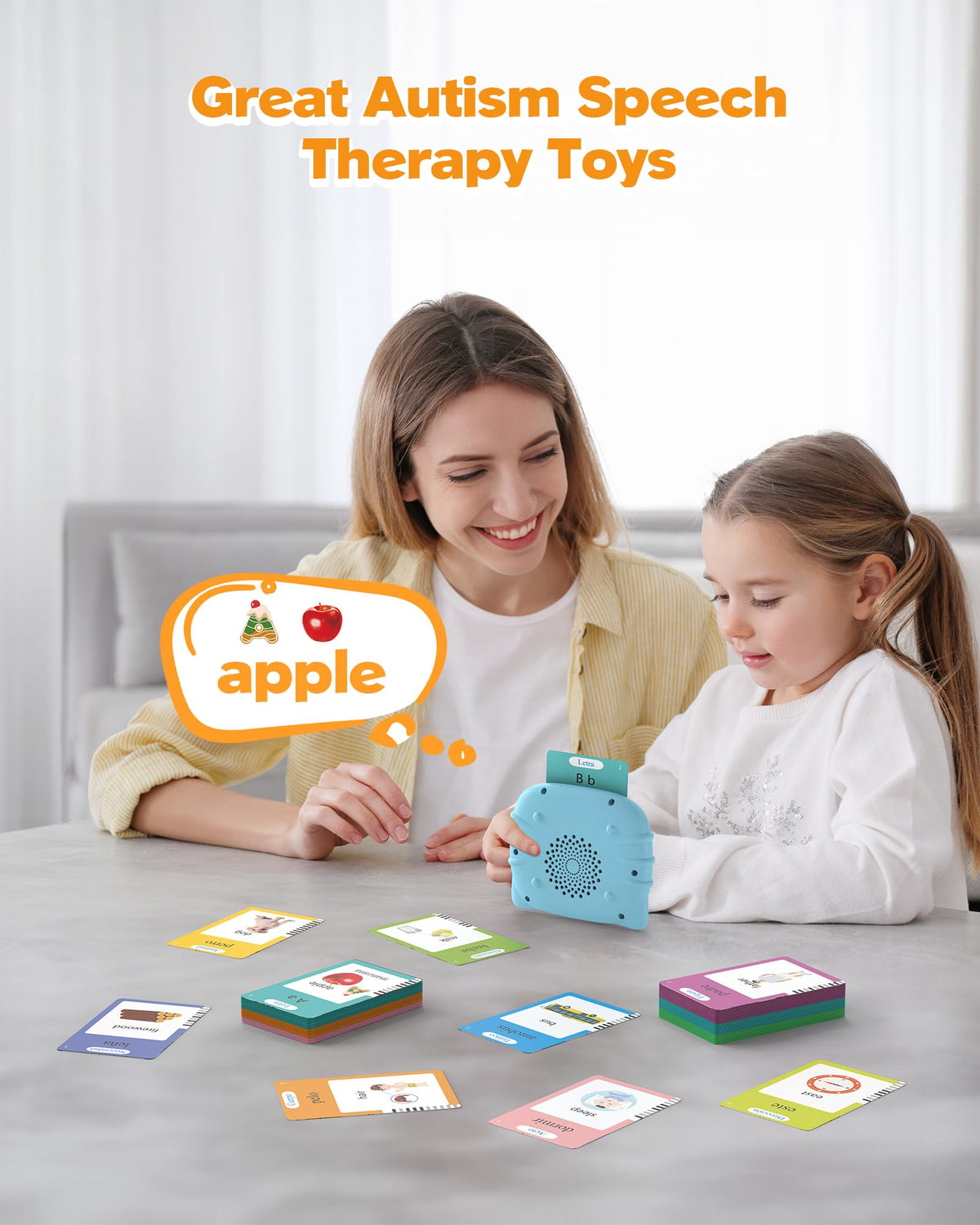 Airbition Bilingual Talking Flash Cards, 510 Words Spanish and English Blue