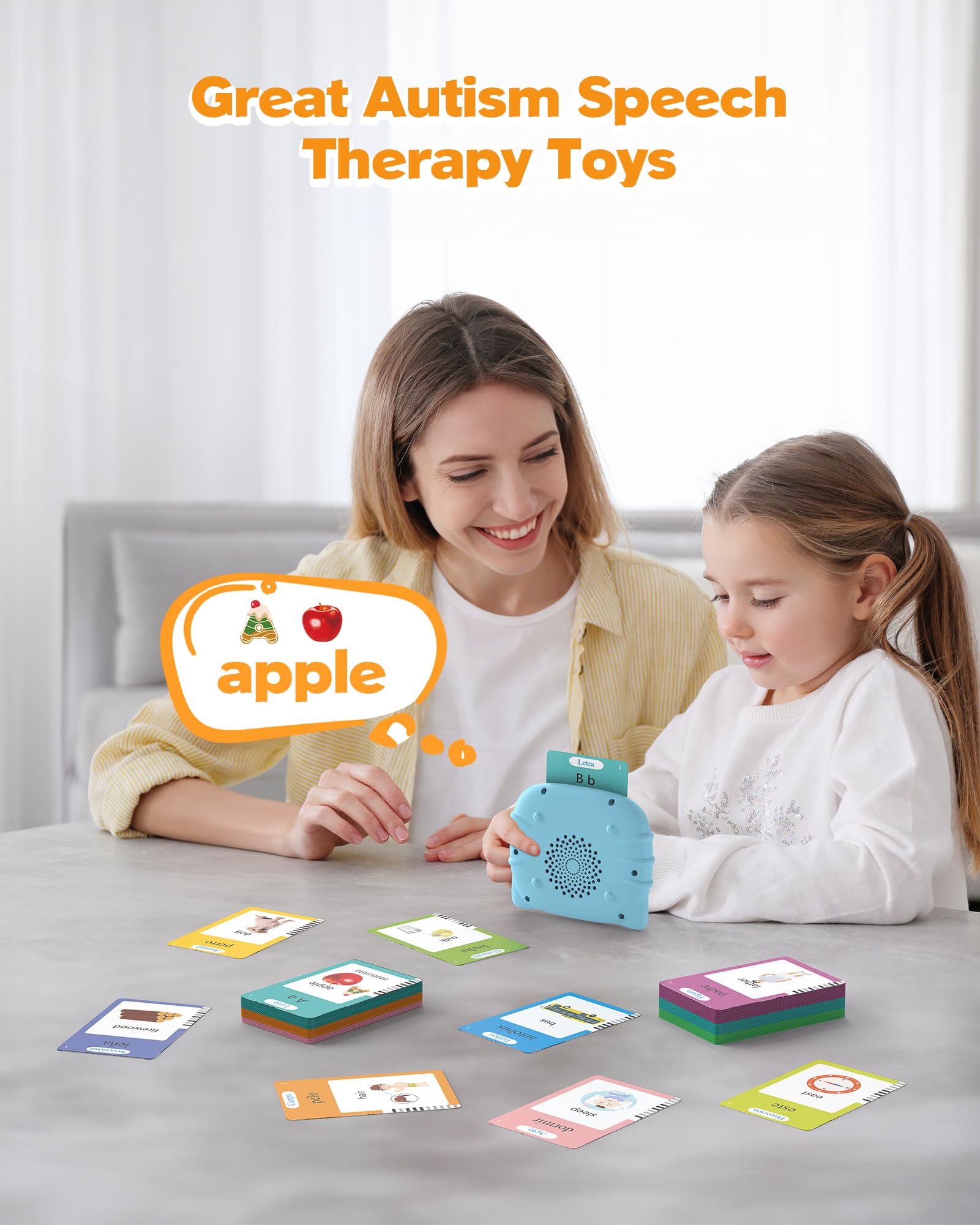Airbition Bilingual Talking Flash Cards, 510 Words Spanish and English Blue