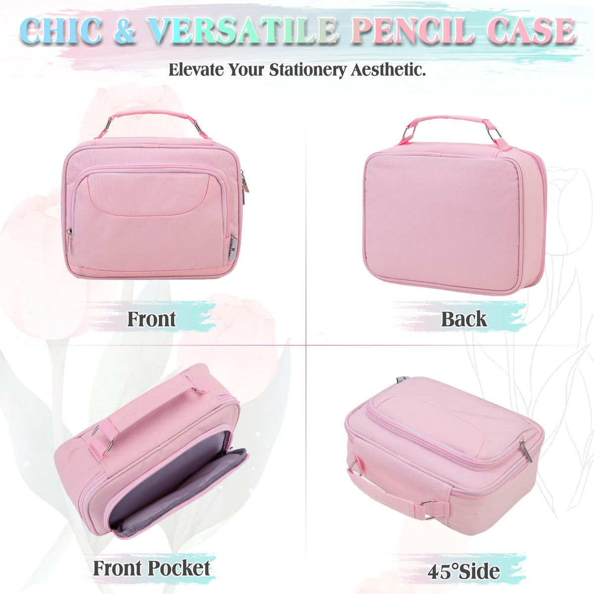 VX VONXURY Large Pencil Case, 54-Slot Colored Pen Pouch 2 Removable Sleeves