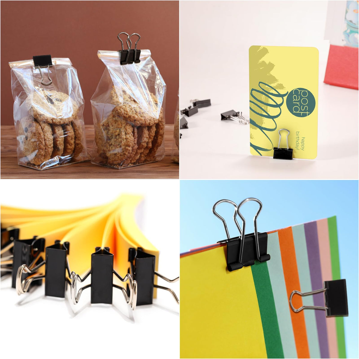 Ufmarine Mini Binder Clips, 144 Pcs Small Binder Clips 15mm, Small Paper Clips for Office Supplies
